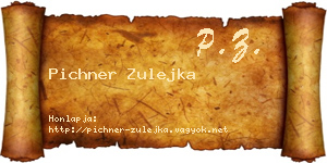 Pichner Zulejka névjegykártya